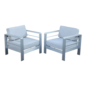 Mozaic Company Modern Pair of Aluminum Outdoor Lounge Chairs