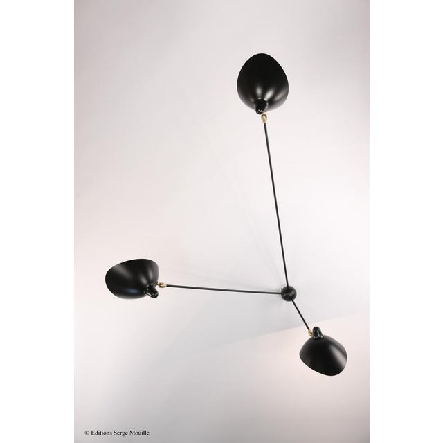 Black Sconce 2 with Rotating Straight Arms by Serge Mouille For Sale - Image 8 of 14
