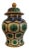19th Century Chinese Sancai Palette Porcelain Baluster Shaped Vase & Cover Kangxi Marks For Sale