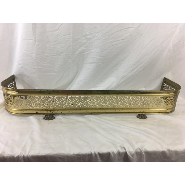 Metal Brass Art Nouveau Fender With Roses and Thistles For Sale - Image 7 of 7