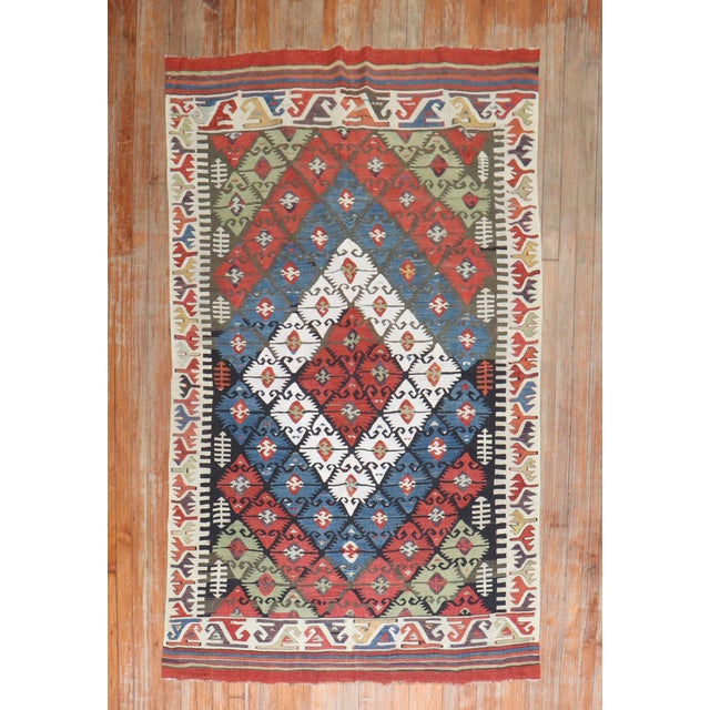 19th Century Tribal Turkish Geometric Kilim For Sale - Image 17 of 18