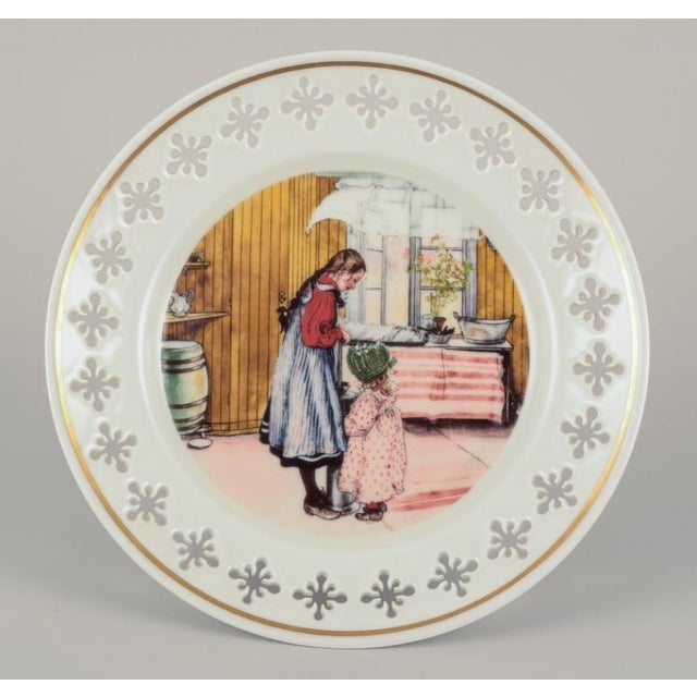 Porcelain Plates with Motifs from Carl Larssons Paintings from Bing & Grøndahl, 1960s, Set of 6 For Sale - Image 6 of 9