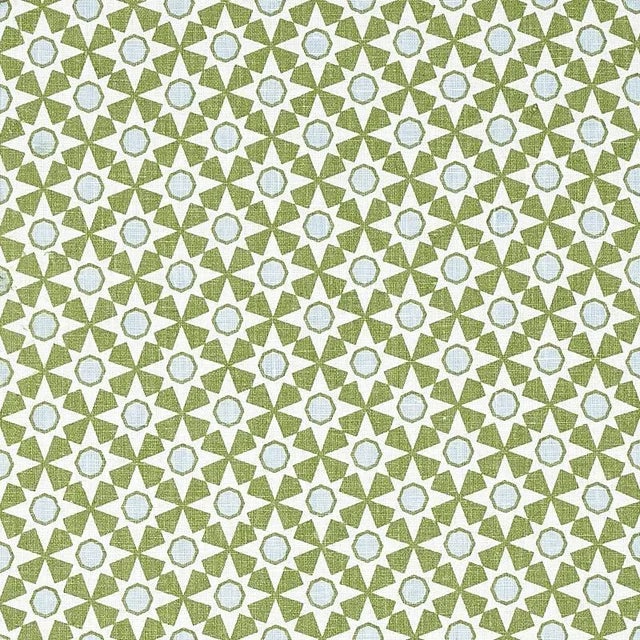 Schumacher Serendipity Fabric in Green For Sale