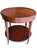 Wood Vintage Mahogany Two-Tier Side Table | Bookmatched Starburst Top | Fluted Legs | Brass Caster Feet For Sale - Image 7 of 11