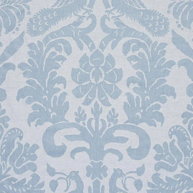 Traditional Sample - Schumacher Anna Damask Fabric in Soft Blue For Sale - Image 3 of 3