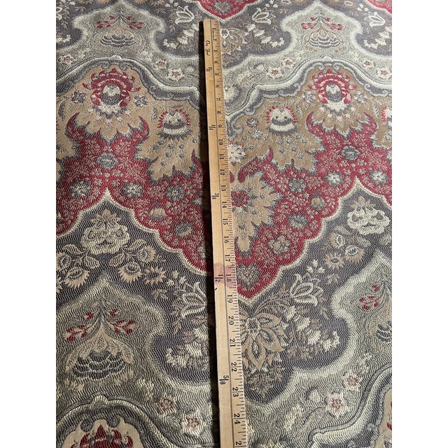 Yard Robert Allen Grainnes Charm Tapestry Upholstery Fabric Red Umber 9 Available For Sale - Image 9 of 11
