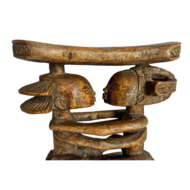 Wood Antique Old Luba Twin Headrest For Sale - Image 7 of 7