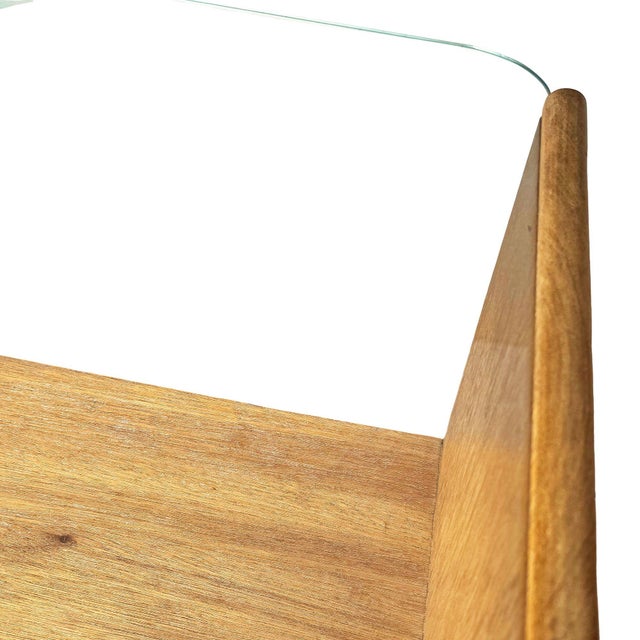 Restored Hand Carved Hawaiian Koa Wood 2 Tiered Coffee Table W/ Glass Table For Sale In Los Angeles - Image 6 of 9