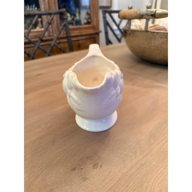 Vintage White Ceramic Gravy Boat Fruit Design For Sale - Image 9 of 9