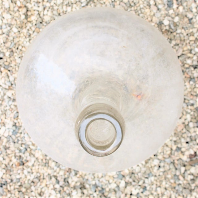 Mid 20th Century Vintage French Aged Glass Oil Bottle 20" For Sale - Image 5 of 7