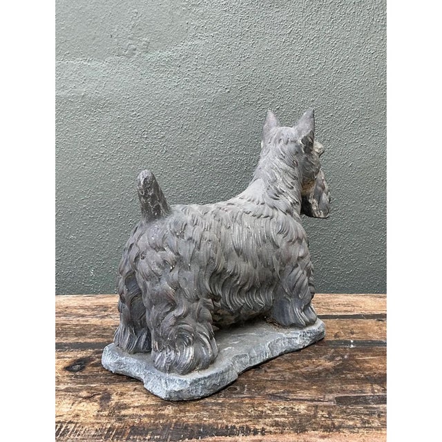 Charcoal Vintage Cast Cement Scottish Terrier For Sale - Image 8 of 13