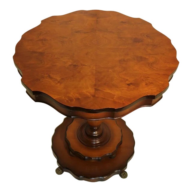 Beautiful Regency Style Fruitwood Decorative Side End Table, C. 1940's For Sale