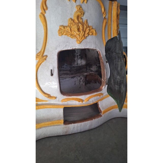 Early 20th Century 19th Century Italian Rococo Style Majolica Glazed Terracotta Palace Stove For Sale - Image 5 of 10