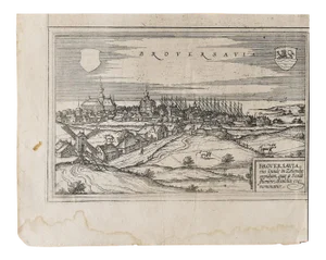 Map of Broversavia - Original Etching by George Braun - Late 16th Century 16th Century