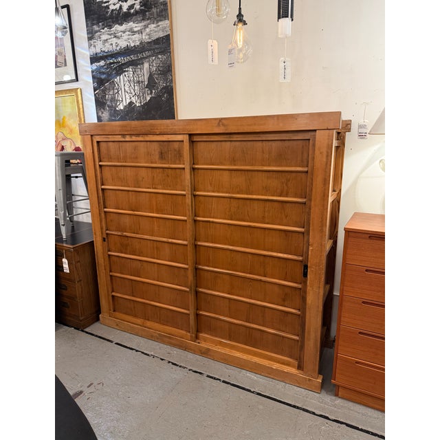 Tansu Storage Sliding Door Cabinet, Vintage For Sale - Image 11 of 14