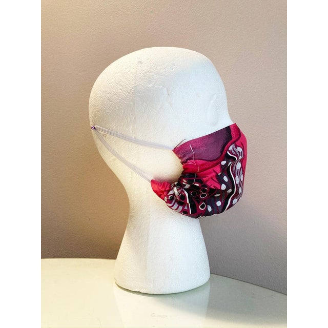 Textile 1980s Hermes Pink Baobab Cat Silk Scarf Face Mask For Sale - Image 7 of 8