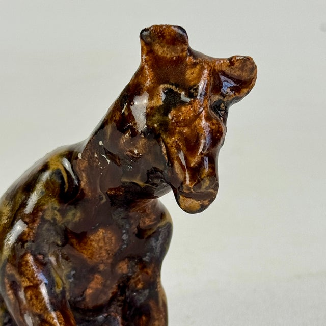 Small Vintage Hand Made Ceramic Sculpture of Mule / Horse in Glazed Brown For Sale In New York - Image 6 of 9