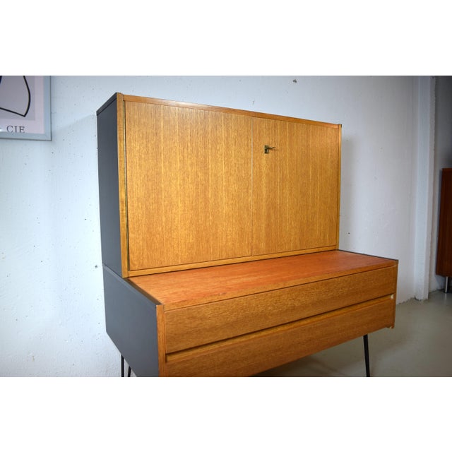 Mid-Century Modern Two-Piece Teak Cabinet by Omnia, 1960s For Sale - Image 3 of 9