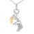 Contemporary 14K Yellow Gold Plated Sterling Silver Diamond Accent Mom and Child Pendant Necklace For Sale - Image 3 of 4