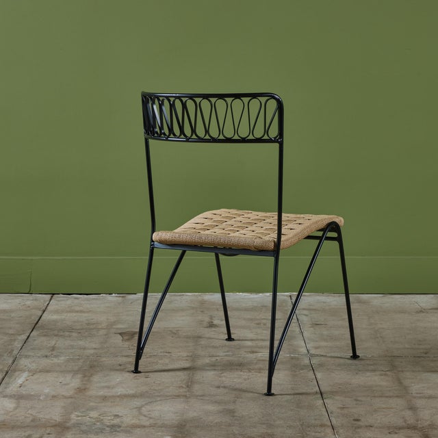 Metal Set of Eight Maurizio Tempestini "Ribbon" Patio Chairs for Salterini, Attributed For Sale - Image 7 of 12