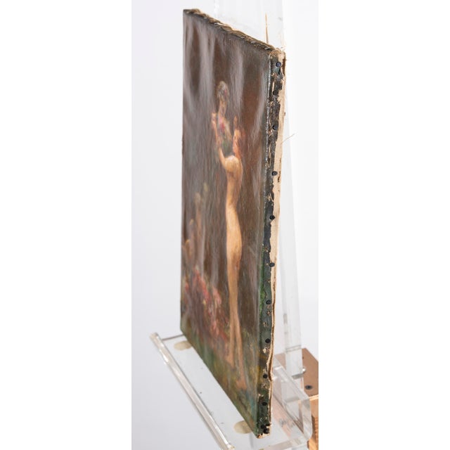 Albert Cresswell, Nymph Adorning a Bust in a Garden, Oil on Canvas For Sale - Image 13 of 16