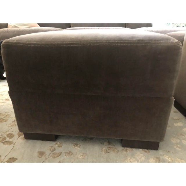 Restoration Hardware Set of 2 Restoration Hardware Maxwell Cafe Vintage Velvet Lux Ottomans For Sale - Image 4 of 12