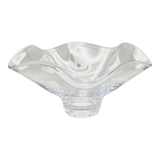 Vintage Simon Pearce “Chelsea” Clear Crystal Bowl Handcrafted in America For Sale