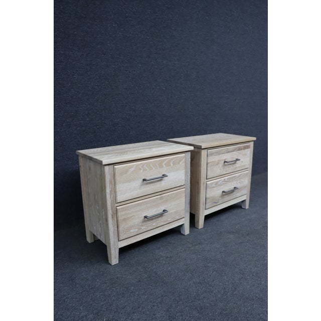 Pair of Contemporary Solid White Oak Nightstands by Vaughan-Bassett For Sale In Philadelphia - Image 6 of 15