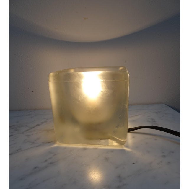 Mid-Century Modern Germany Frosted Glass Cube Table Lamp from Peill & Putzler, 1960s For Sale - Image 3 of 10