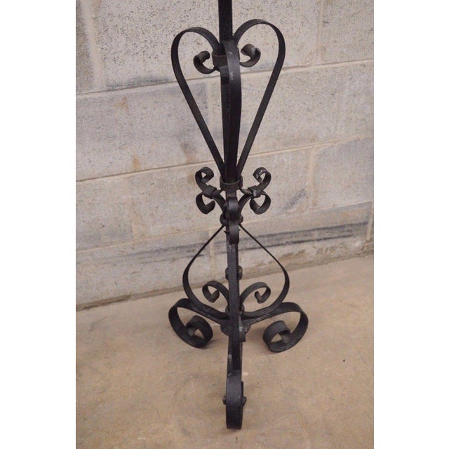 Antique Wrought Iron Pricket Stick Floor Candle Holder Gothic 64