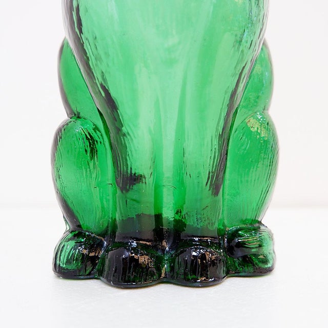 Mid-Century Modern Carafe in Green Embossed Glass, 1960s For Sale - Image 4 of 16