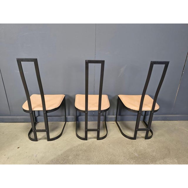 Beige Postmodern Dining Chairs by Gastone Rinaldi for Thema, Italy, 1980s, Set of 6 For Sale - Image 8 of 16