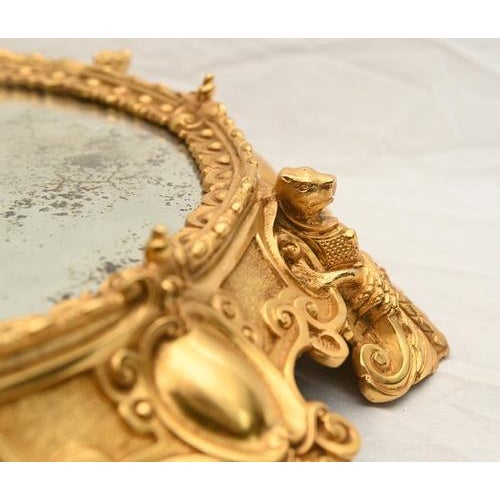Gold Rococo French Ormolu Mirrored Tray, 1880s For Sale - Image 8 of 10