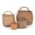 A collection of four 19th-century Swedish baskets in varying sizes, handcrafted from woven splints of split willow and...