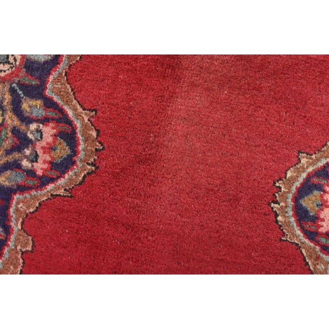 Tabriz Rug 6’10” X 10’2” Red Wool Traditional Semi-Antique Hand-Knotted Carpet For Sale - Image 9 of 15