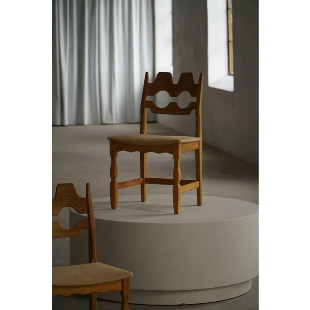 Mid-Century Modern Chairs in Oak & Hessian attributed to Henning Kjærnulf, 1950s, Set of 6 For Sale - Image 13 of 18