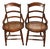 Pair of Victorian Ladder-Back Arm Chairs With Round Cane Seats, Walnut, C. 1880s For Sale