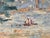 Vintage Signed Impressionist Landscape Oil Painting With Figures in Gilt Wood Frame For Sale - Image 10 of 16