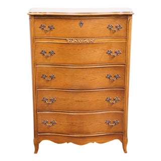 Bassett Furniture Solid Cherry Country French Provincial 37" Chest of Drawers 5400-8960-980 For Sale