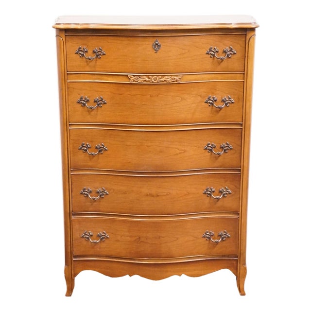 Bassett Furniture Solid Cherry Country French Provincial 37" Chest of Drawers 5400-8960-980 For Sale