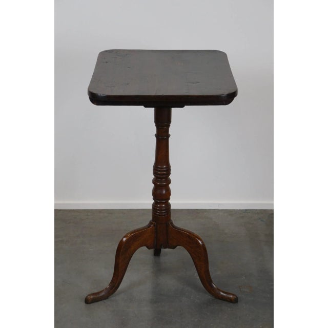 Antique English Tilt Top Side Table with a Square Sheet For Sale - Image 12 of 12