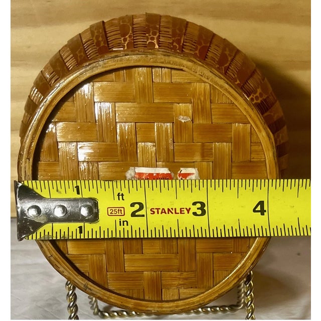 Vintage MCM Japanese Wicker 9.5 Inch Tall Vase For Sale In Phoenix - Image 6 of 7