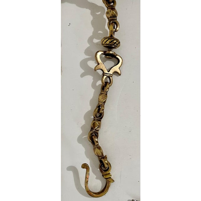 Rare Antique Judaica Hanging Bronze Jewish Synagogue or Temple Oil Lamp w Chain For Sale - Image 4 of 6