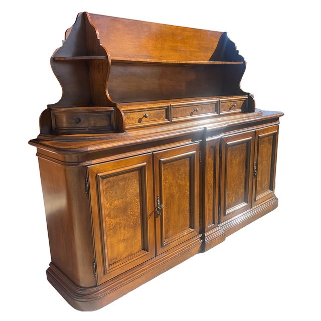 Large Antique Italian Walnut Buffet For Sale - Image 4 of 12