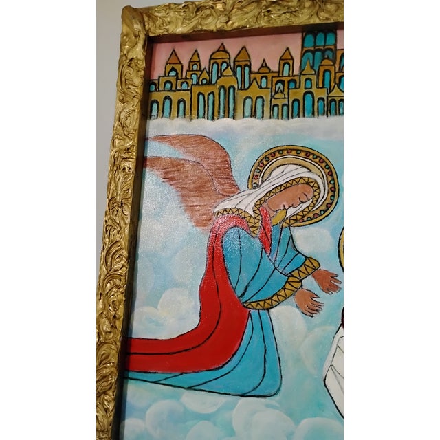 Paint Original Lorenzo Scott Painting Titled "Jesus Going Back to Heaven" For Sale - Image 7 of 12