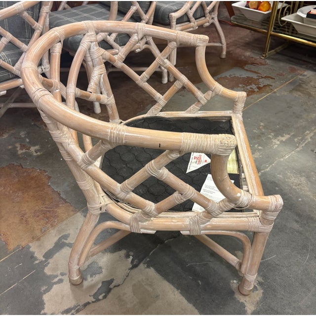 Vintage Henry Link Rattan Dining Set. Palm Beach Regency For Sale - Image 10 of 18