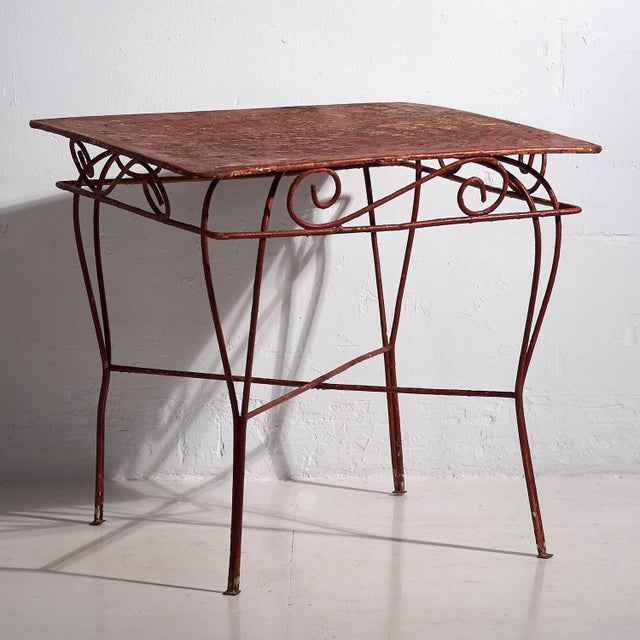Antique Red Garden Table, 1920s For Sale - Image 10 of 10