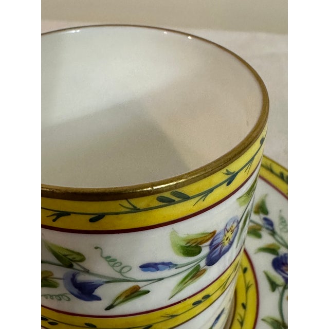 1980s Tiffany & Co. Le Tallec Morning Glory Demitasse Cup & Saucer For Sale In Boston - Image 6 of 11