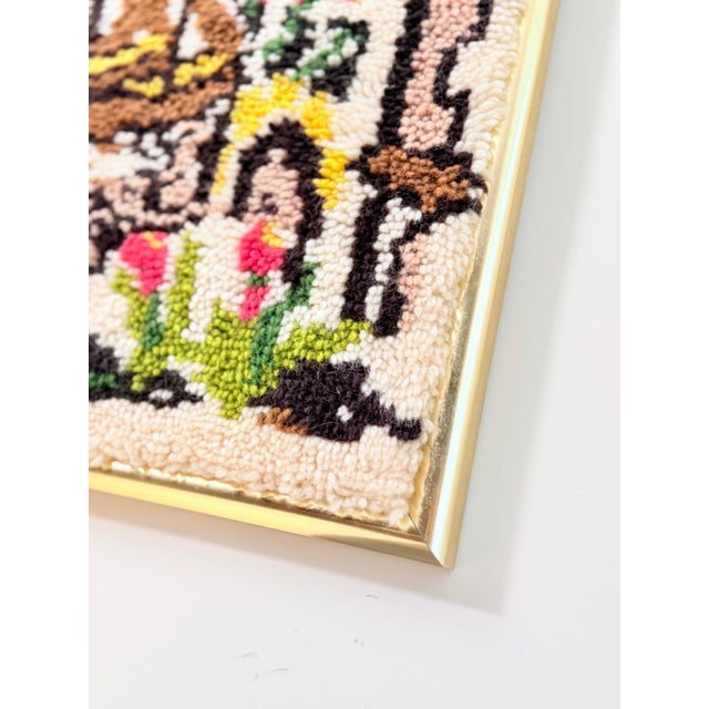 Mid-Century Modern Large-Scale Vintage Wool Rya Textile Art — Mediterranean Harbor Village, Hand-Worked Fiber Wall Piece For Sale - Image 3 of 8