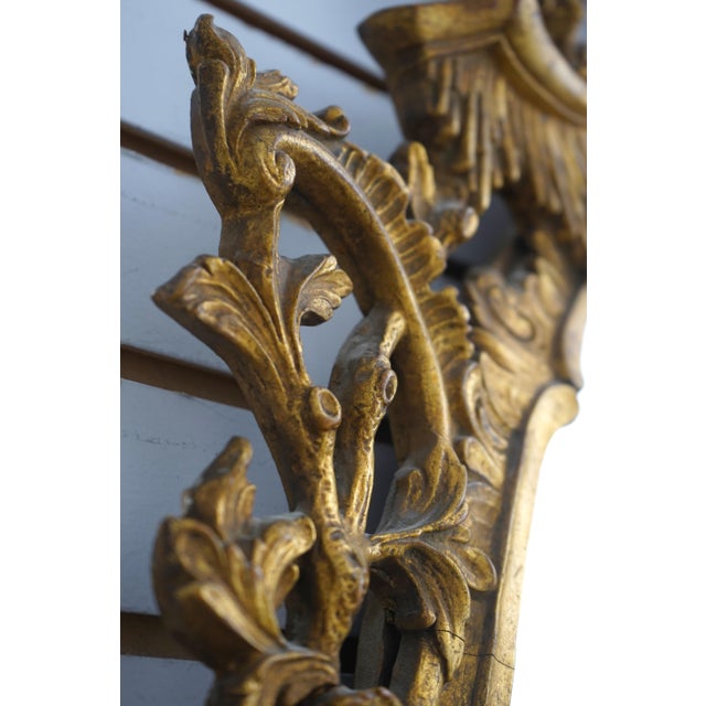 Gold Rococo Style Ornate Gold Frame Wall Mirror For Sale - Image 8 of 10